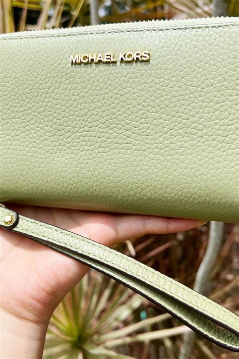 michael kors sage green wallet|dark green michael kors wallet.